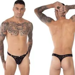 String Détachable Tulle Et Flockage Velours - Eros Veneziani