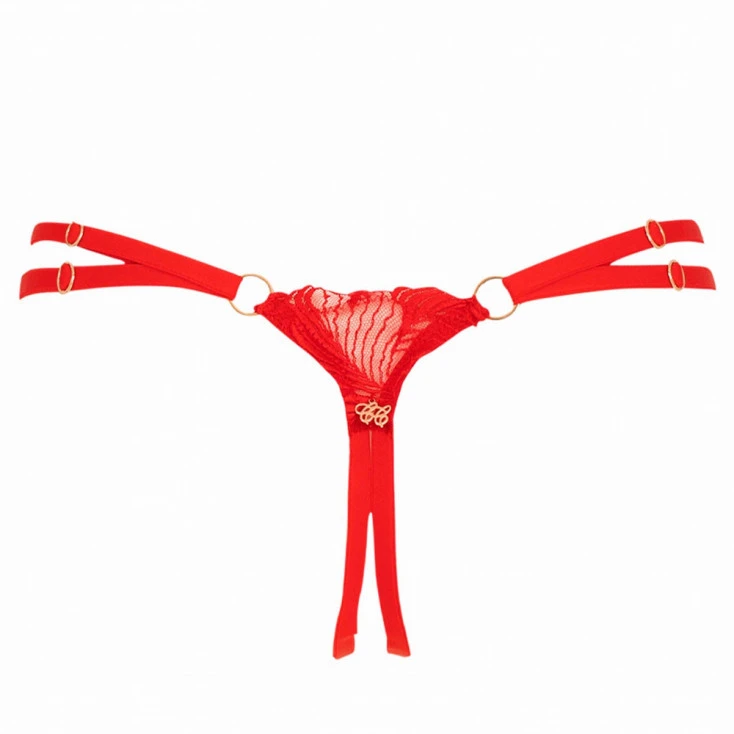 String Ouvert Rouge ‘Libertine’ – Impudique By Catanzaro 2 String Ouvert Rouge ‘Libertine’ – Impudique By Catanzaro – Image 2