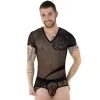 T-Shirt Homme Noir En Tulle Transparent – Eros Veneziani