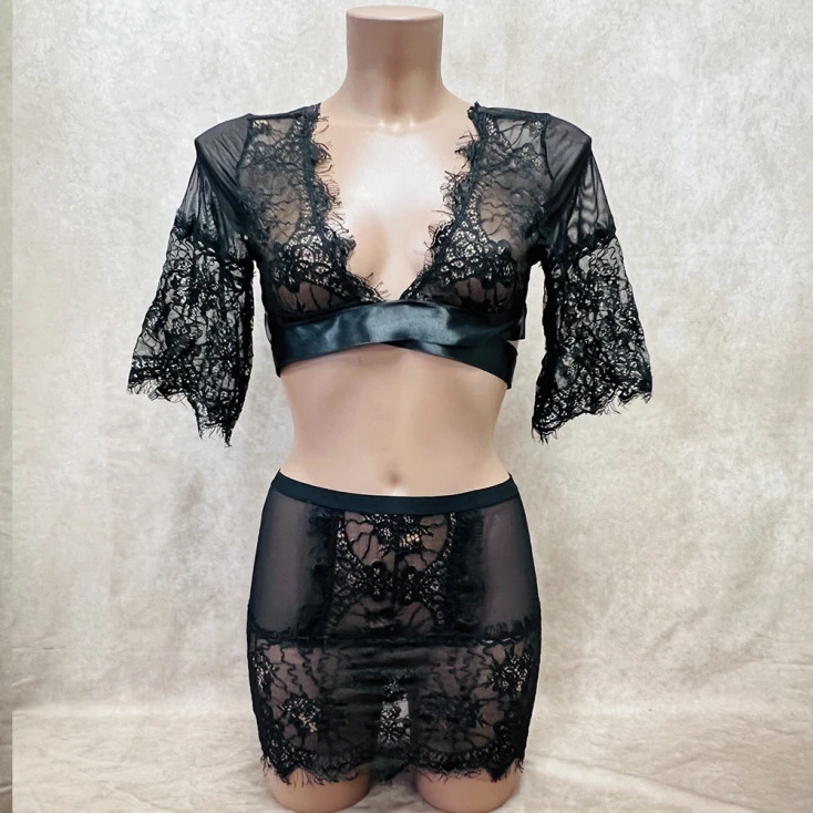 Top Dentelle à Cils à Nouer - Eros Veneziani 7 Top Dentelle à Cils à Nouer - Eros Veneziani – Image 7