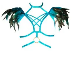 Top Harnais Epaulettes à Plumes -Sextoys boutique top harnais epaulettes a plumes 2