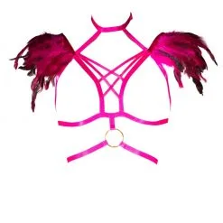 Top Harnais Epaulettes à Plumes -Sextoys boutique top harnais epaulettes a plumes 4