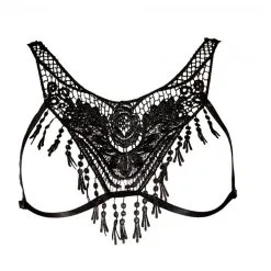 Top Seins Nus Broderie Sur Plastron