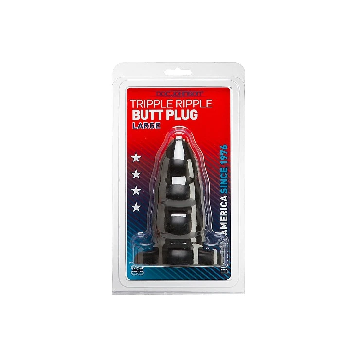 Triple Ripple Butt Plug Large Noir 2 Triple Ripple Butt Plug Large Noir – Image 2