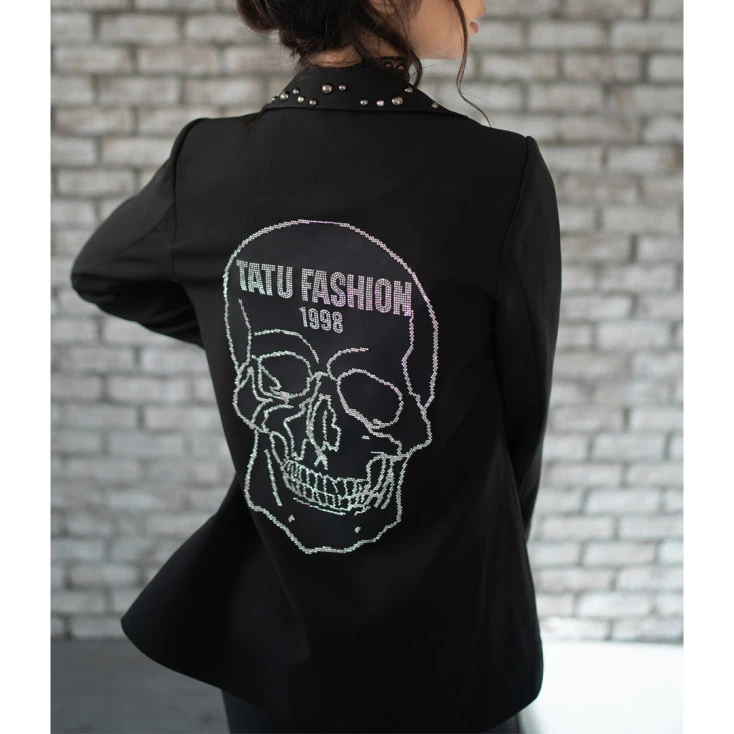 Veste à Strass Et Motif Tête De Mort 2 Veste à Strass Et Motif Tête De Mort – Image 2