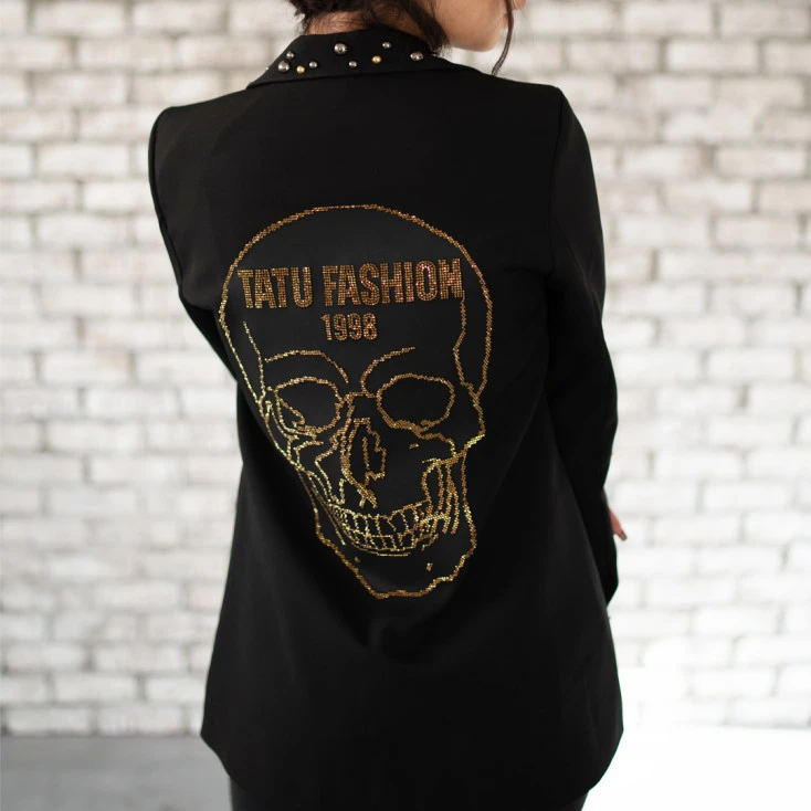 Veste à Strass Et Motif Tête De Mort 3 Veste à Strass Et Motif Tête De Mort – Image 3