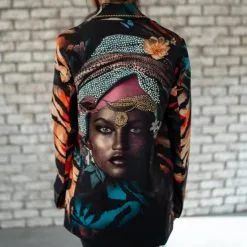 Veste Longue à Strass Et Imprimé Tigré